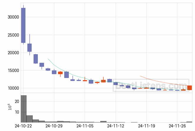 [457370] 한켐 주가 전망 자료 : 일봉 차트 2024.11.28